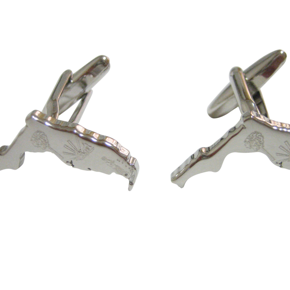 Florida State Map Shape And Flag Design Cufflinks - image 1